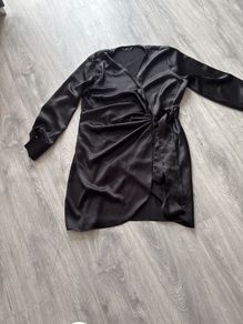 ladies dress  satin look wrap around