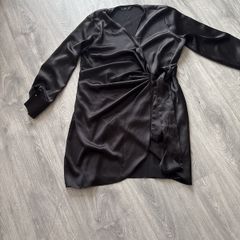 ladies dress  satin look wrap around