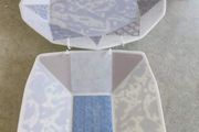 Art deco Wedgwood pastel strata set of 2 Small Hanging Plat.