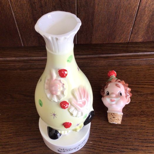 1950s/60s Vintage ceramic Clown musical Decanter "how dry am I "