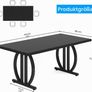 Industrial Dining Table for 4-6 People, 160 x 80 cm Metal Frame Image 2