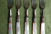 Vintage Mother Of Pearl Handle Cake Forks