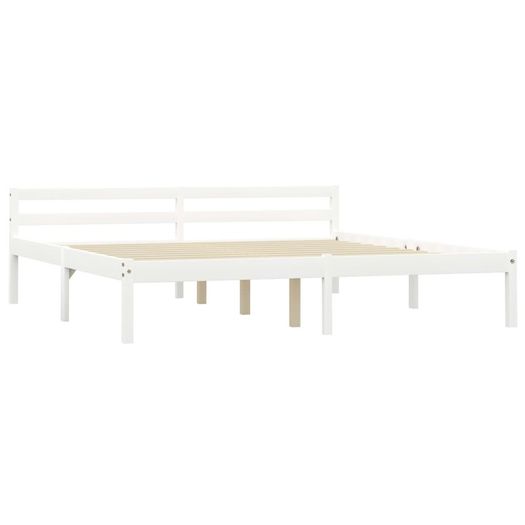 Bed Frame with 2 Drawers White Solid Pine Wood 160x200 cm