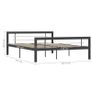 Bed Frame Grey and White Metal 160x200 cm Image 6
