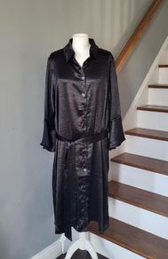 CurveWow black satin dress, Size 18, BNWT