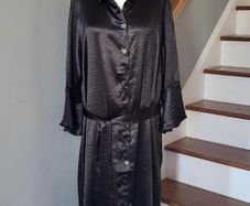 CurveWow black satin dress, Size 18, BNWT