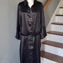 CurveWow black satin dress, Size 18, BNWT