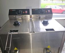 Commercial Electric Twin Tank Deep Fryer.