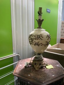 A pair of antique lamps