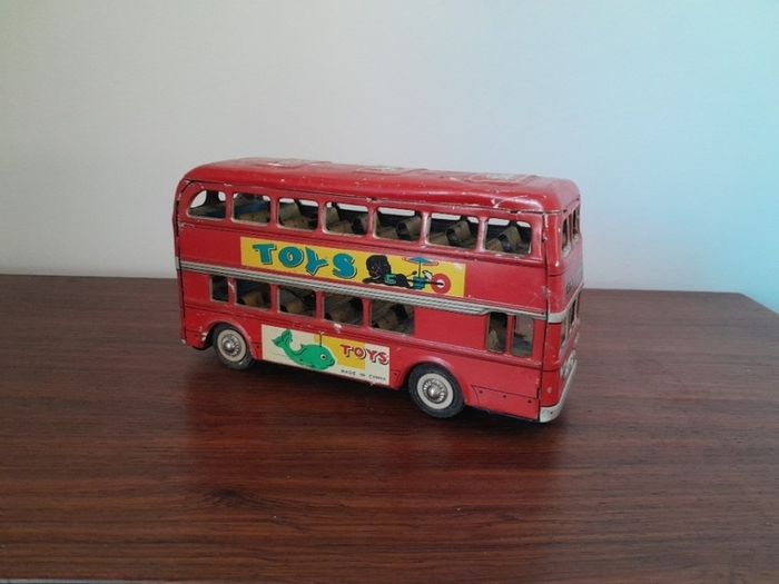 Vintage Friction Toy Double-decker Bus