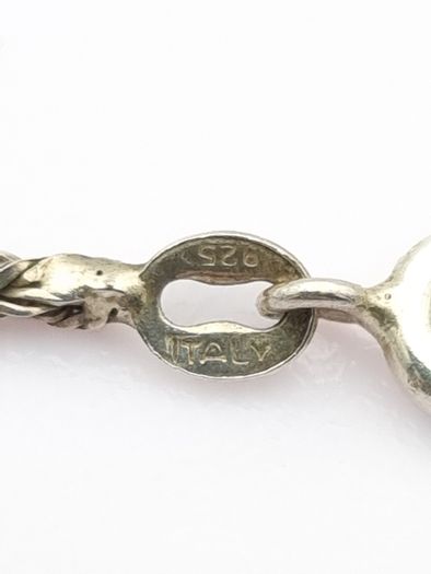 925 Vintage Italian Sterling Silver Wheat Spiga Chain