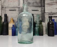 395 - Antique Imperial Pint Sea Glass Decorative Collectible Alcohol Bottle
