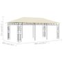 Gazebo with Mosquito Net 6x3x2.73 m Cream Image 6