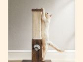 High Quality  Cat scratching post, scratching column, scratching trunk made of natural sisal rope, scratching post with plush toy ball, scratch protection for furniture, 73 cm high, vintage brown