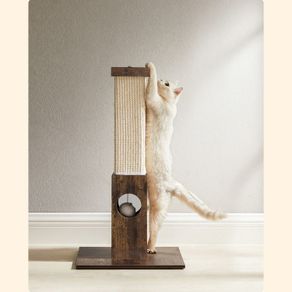 High Quality  Cat scratching post, scratching column, scratching trunk made of natural sisal rope, scratching post with plush toy ball, scratch protection for furniture, 73 cm high, vintage brown