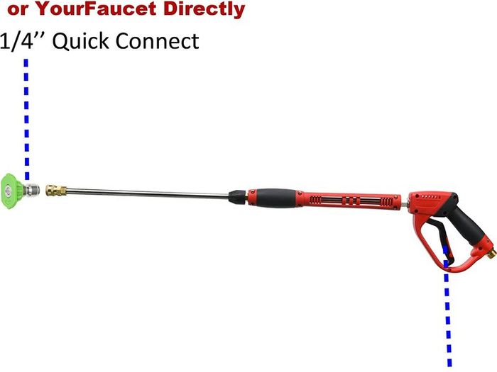 Deluxe Pressure Washer Gun, with Replacement Wand Extension, 5 Nozzle Tips, M22 Fitting, 40 Inch, 5000 PSI