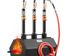 Propane Forge, 3 Burner Farrier Forge, 2600F Tool and Knife Making Blacksmithing Gas Forge, Large Capacity Hexagon Cold-Rolled Steel