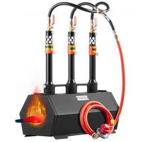 Propane Forge, 3 Burner Farrier Forge, 2600F Tool and Knife Making Blacksmithing Gas Forge, Large Capacity Hexagon Cold-Rolled Steel