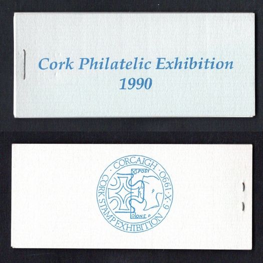 1990 Ireland Cork Philatelic Exhibition Booklet . Contains 2 X 30p stamp Anniversary Commemorative Stamps No 259