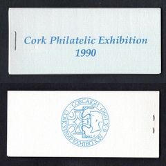 1990 Ireland Cork Philatelic Exhibition Booklet . Contains 2 X 30p stamp Anniversary Commemorative Stamps No 259