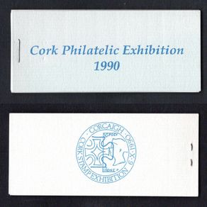1990 Ireland Cork Philatelic Exhibition Booklet . Contains 2 X 30p stamp Anniversary Commemorative Stamps No 259
