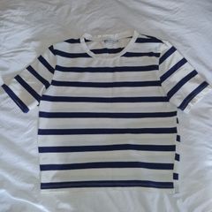 Zara Navy & Cream Striped Top