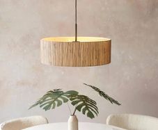 Matt black 3 Light Pendant with Natural Seagrass Shade