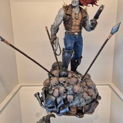 lobo statue 3d printed and custom painted