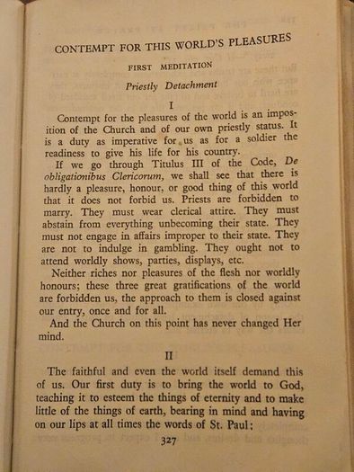 The Priest At Prayer. By E. Escribano. C. M. 1958 Leather Covered Hardback In Poor Condition.  See Photos For Same.