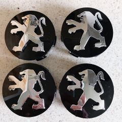 4 x Peugeot Centre Caps (Black) FREE POST
