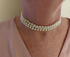Vintage Triple Strand Pearl Choker