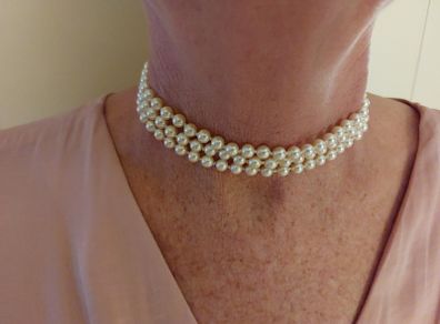Vintage Triple Strand Pearl Choker