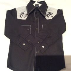 Amazing retro style rockability black and white shirt by celebrity favourite designer brand Knuckleheads 2 - 3