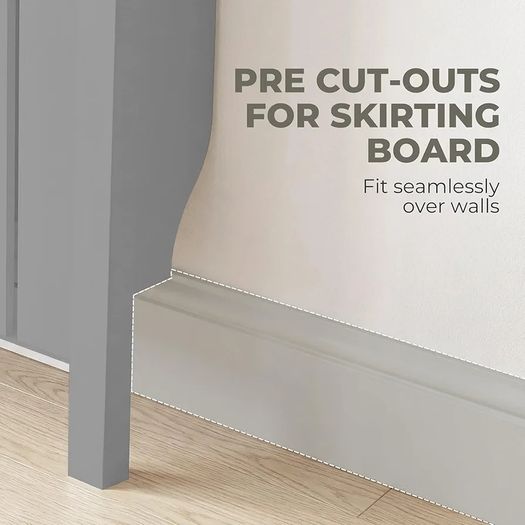 Radiator Cover with Drawer, Vertical Slatted Grill, Industrial MDF Wood Cabinet Shelf Heating Cover for Living Room, Bedroom, Hallway, Small, 88.5 x 19 x 93cm, Grey