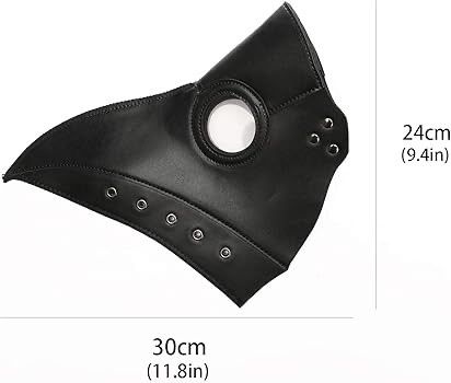 SEASONAL SALE   Plague Doctor Mask Black Leather Long Nose Bird Beak Steampunk Masks Costume Props for Masquerade Halloween Party Carnival Cosplay