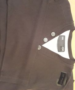 F&F Blue Men's Charcoal Long Sleeve Sweatshirt with White Mock Layer in Size XXXL (Brand New & Tagged)