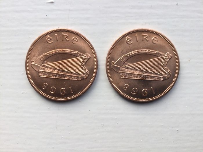 Coins - Eire Uncirculated 1968 Pennies X 2