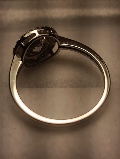 14ct White Gold 1.19 carat Lab Grown Diamond Halo Cluster Ring (Bargain Price)