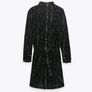 ZARA PRINTED VELVET Short dress with high collar Image 6