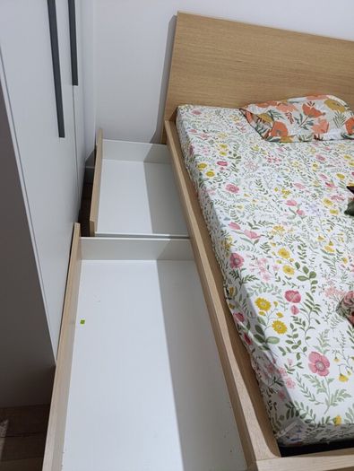 IKEA MALM King Size Bed with 4 Storage Boxes and VESTEROY Mattress (2 Bed Sets Available)