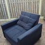 Armchair Sofa Bed, Grey Fabric Image 2