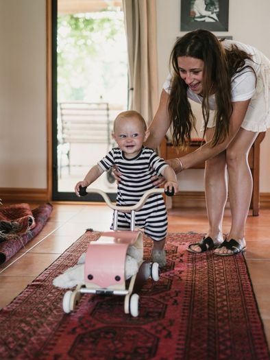 Red Wishbone Mini-Flip 3-in-1 walker, rocker, ride-on