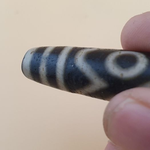 Vintage Antique inspired Himalayan Tibetan 3 Eyes Agate Gemstone Bead Amulet Pendant