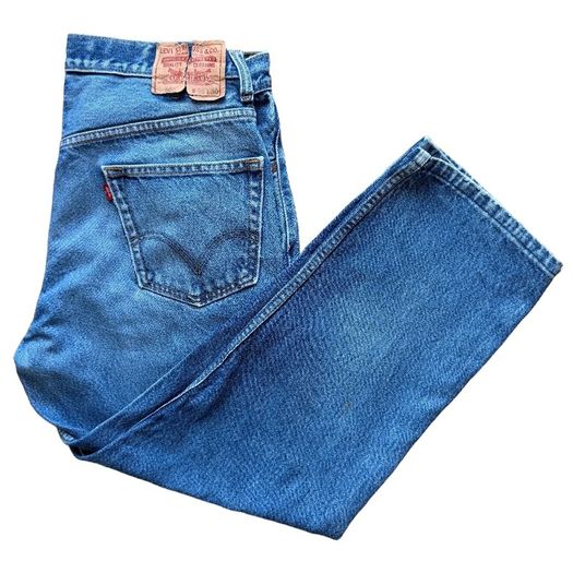 Levis 505 Regular Fit Jeans W36 L30 Blue Vintage Denim Straight Leg Red Tab