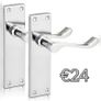 Chrome Elegance Range Polished Chrome Victorian Scroll Lever Latch Handles, Polished Chrome Backplate Door Handles, Contemporary Design for Internal Wooden Doors (MULTIPLE STYLES) Image 4