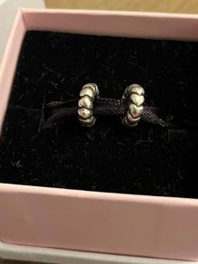 2 Pandora Silver Heart Row Spacer-like new