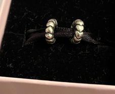 2 Pandora Silver Heart Row Spacer-like new