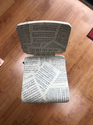 Upcycled Sheet Music Decoupage Chair