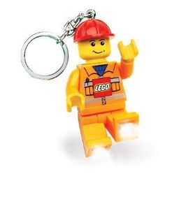 Lego construction worker builder Keyring with LED torch. NEW