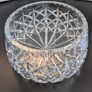 Vintage Heavy Cut Crystal Rose Bowl Diamond Star Pattern 19cm Image 6